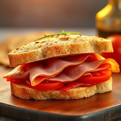 Bocadillo de jamón ibérico con tomate y aceite de oliva