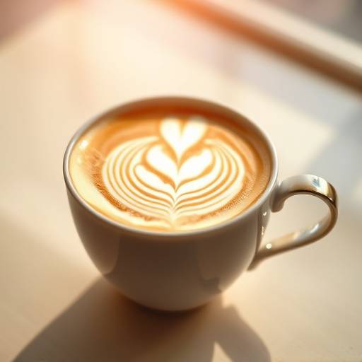 Delicada taza de café con arte latte